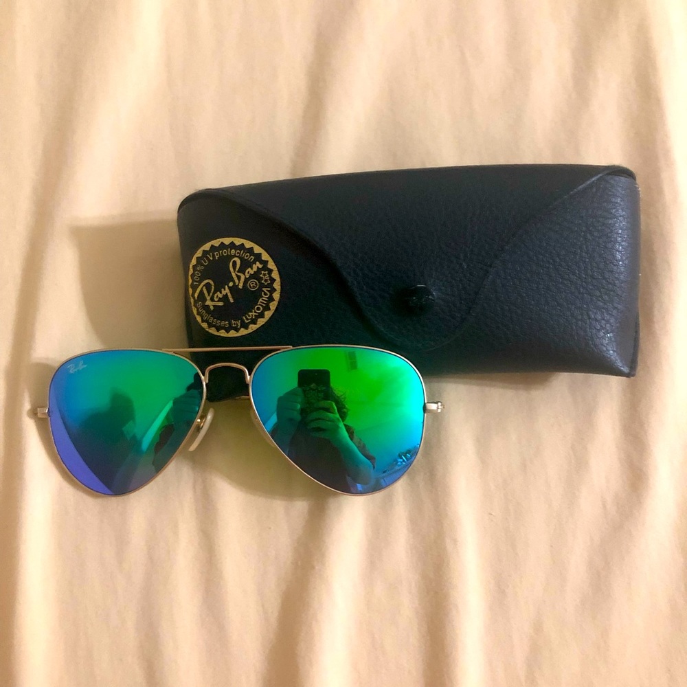 Ray ban sunglasses turquoise blue green aviators